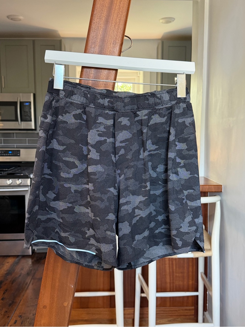 lululemon athletica Black Camo Lined Surge Athletic Shorts